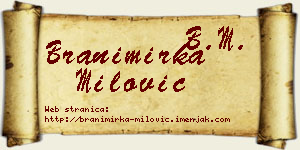 Branimirka Milović vizit kartica